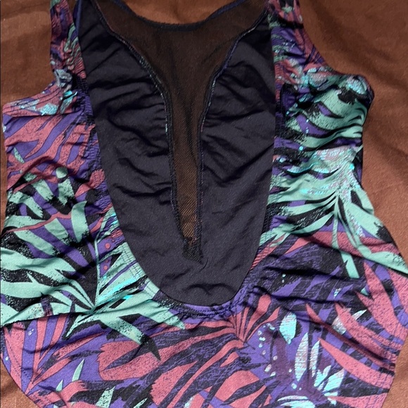 Tavik Poppy Palm Leaves Print Backless One Piece Swimsuit - Picture 4 of 7